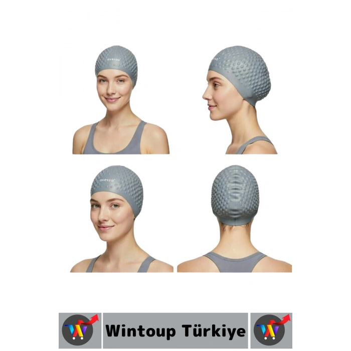 #Bone Su Sızdırmaz Esnek Yumuşak Silikon Havuz Deniz Yüzme Kulağa Su Geçirmez Büyük Beden Saç Bonesi