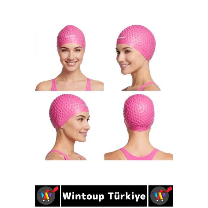 #Bone Esnek Yumuşak Silikon Havuz Deniz Yüzme Kulağa Su Geçirmez Büyük Beden Saç Bonesi İkili SET