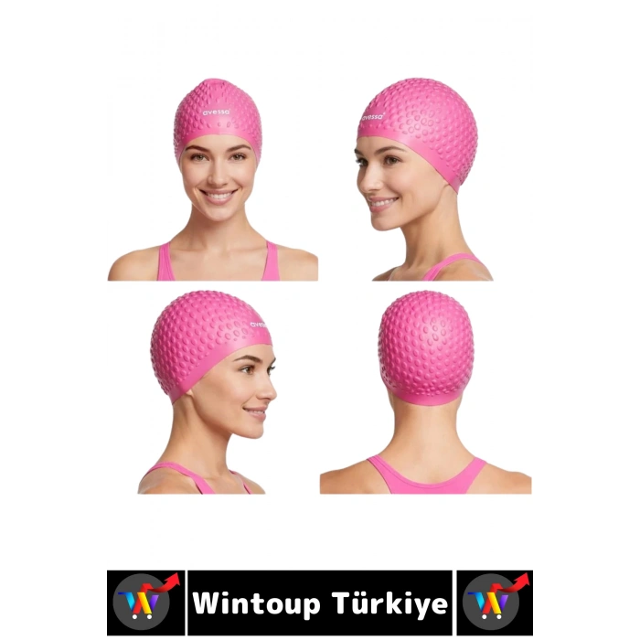 #Bone Esnek Yumuşak Silikon Havuz Deniz Yüzme Kulağa Su Geçirmez Büyük Beden Saç Bonesi İkili SET