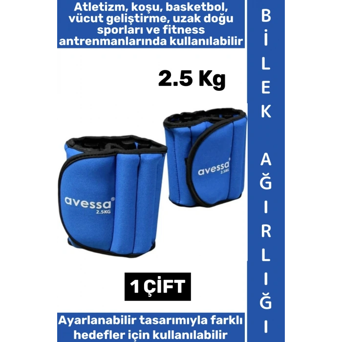 #BilekAğırlığı Koşu Fitness Kondisyon Antrenman Ayarlanabilir Cırtlı El Ayak Bilek Ağırlığı 2.5 Kg