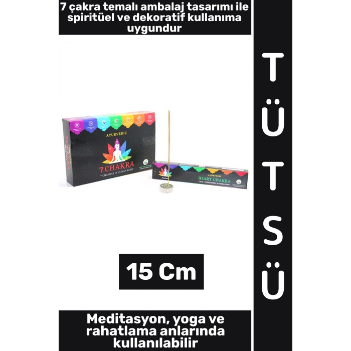 #Tütsü Rahatlama Arınma Dinginlik Meditasyon Yoga Pozitif Enerji Hoş Kokulu Şık Kutu 7 Chakra Tütsü