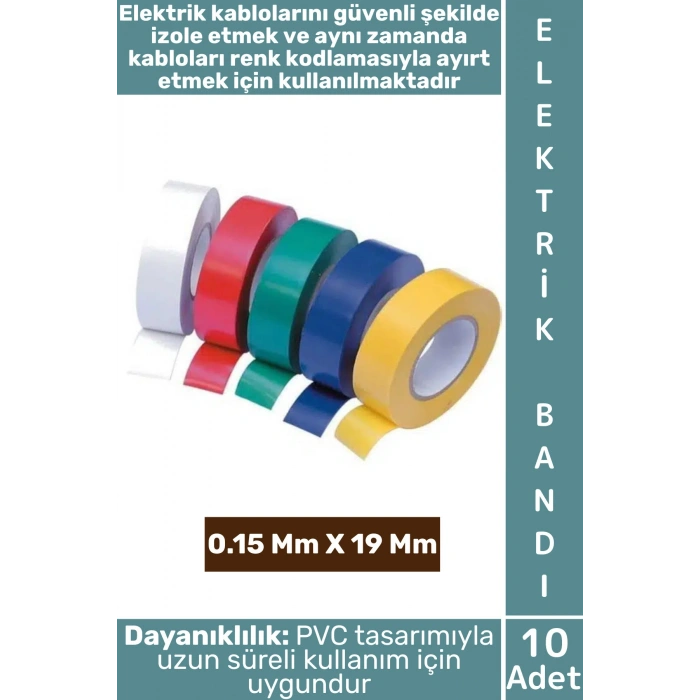 #ElektrikBandı Dayanıklı PVC Kablo İzolasyon Onarım Kısa Devre Önleme Estetik Renkli Elektrik Bandı