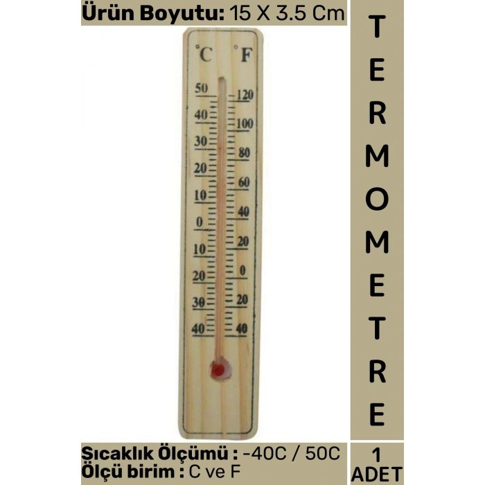 #Termometre Kompakt İç Mekan Ev Çocuk Bebek Odası Doğal Ahşap -40C/50C Sıcaklık Isı Ölçer Termometre