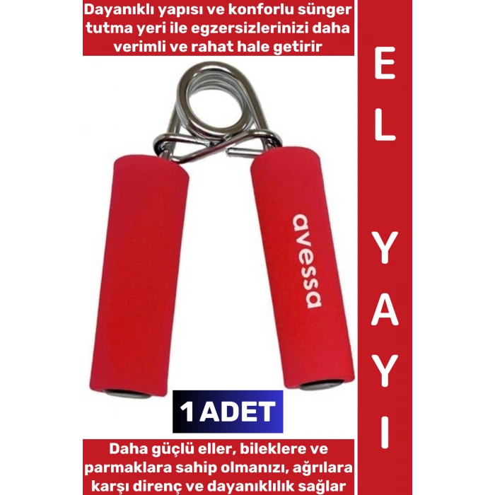 #ElYayı Dayanıklı Metal Yay Kaymaz Sporcu Müzisyen Parmak Bilek Kas Güçlendirici Süngerli El Yayı