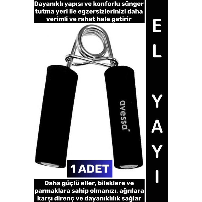 #ElYayı Dayanıklı Metal Yay Kaymaz Sporcu Müzisyen Parmak Bilek Kas Güçlendirici Süngerli El Yayı