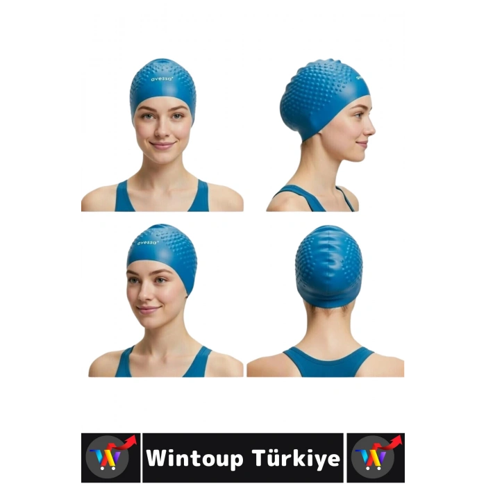 #Bone Yumuşak Elastik Silikon Havuz Deniz Yüzme Kulağa Su Kaçırmaz Büyük Beden Saç Bonesi İkili SET