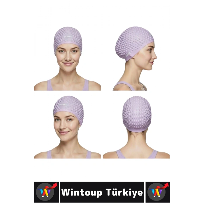 #Bone Yumuşak Elastik Silikon Havuz Deniz Yüzme Kulağa Su Kaçırmaz Büyük Beden Saç Bonesi İkili SET