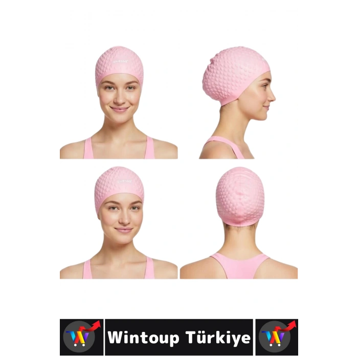 #Bone Yumuşak Elastik Silikon Havuz Deniz Yüzme Kulağa Su Kaçırmaz Büyük Beden Saç Bonesi İkili SET