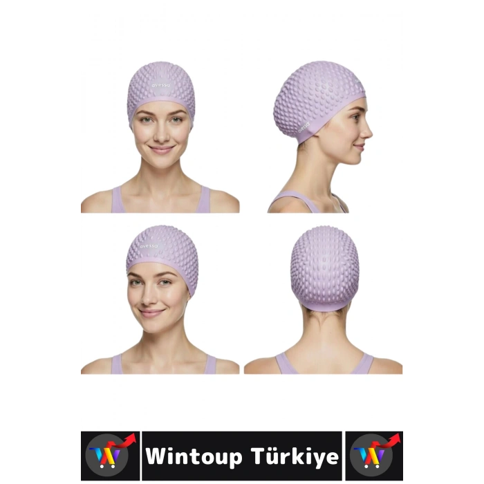 #Bone Yumuşak Elastik Silikon Havuz Deniz Yüzme Kulağa Su Kaçırmaz Büyük Beden Saç Bonesi İkili SET