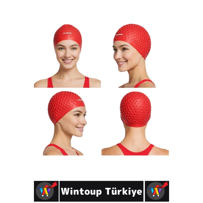 #Bone Yumuşak Havuz Deniz Yüzme Kulağa Su Kaçırmaz Elastik Silikon Büyük Beden Saç Bonesi İkili SET