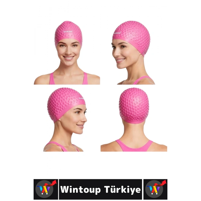 #Bone Yumuşak Havuz Deniz Yüzme Kulağa Su Kaçırmaz Elastik Silikon Büyük Beden Saç Bonesi İkili SET