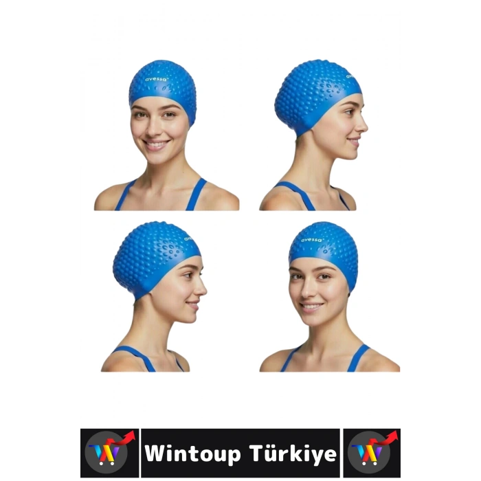 #Bone Yumuşak Havuz Deniz Yüzme Kulağa Su Kaçırmaz Elastik Silikon Büyük Beden Saç Bonesi İkili SET