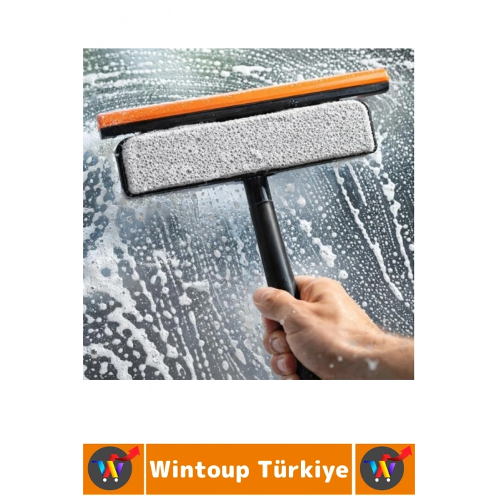 #CamTemizleyici Banyo Duşakabin Oto Bakım 360 Derece Oynar Çift Başlık Çekçek Cam Temizleme Aparatı