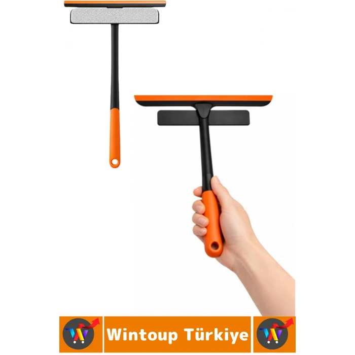 #CamTemizleyici Banyo Duşakabin Oto Bakım 360 Derece Oynar Çift Başlık Çekçek Cam Temizleme Aparatı