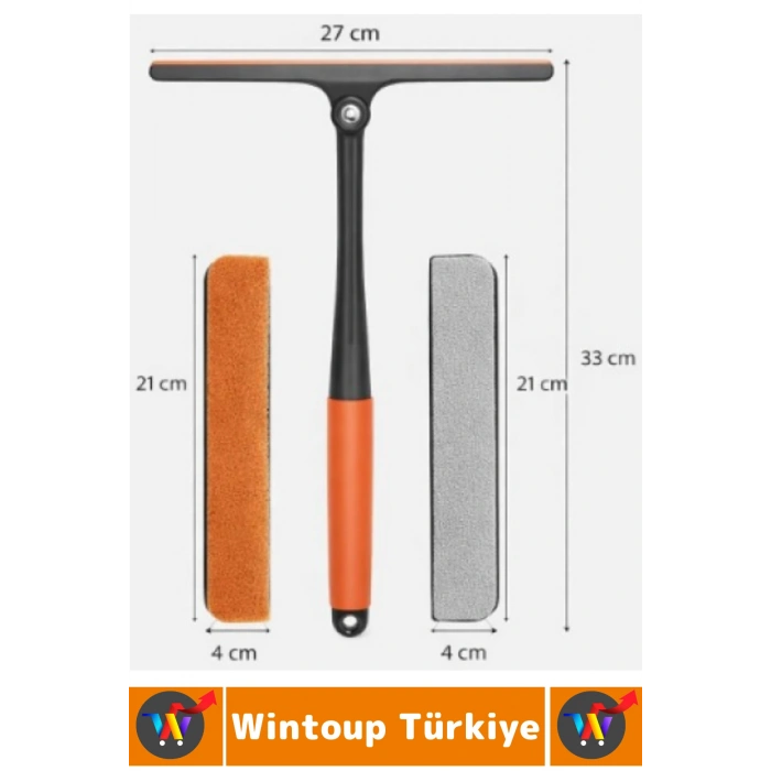 #CamTemizleyici Banyo Duşakabin Oto Bakım 360 Derece Oynar Çift Başlık Çekçek Cam Temizleme Aparatı