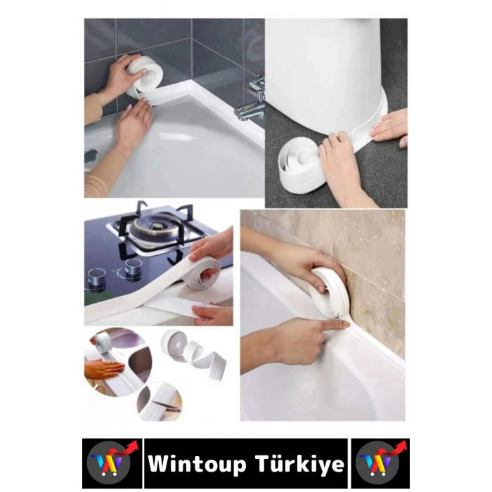 #BantSeti Mutfak Lavabo Pencere Sızdırmaz Kenar Yalıtım Bandı İki Farklı Genişlik 3.2 Mt Dörtlü Set