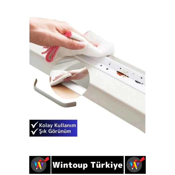 #BantSeti Mutfak Lavabo Pencere Sızdırmaz Kenar Yalıtım Bandı Çok Şık Beyaz-Gri 3.2 Metre 10lu Set