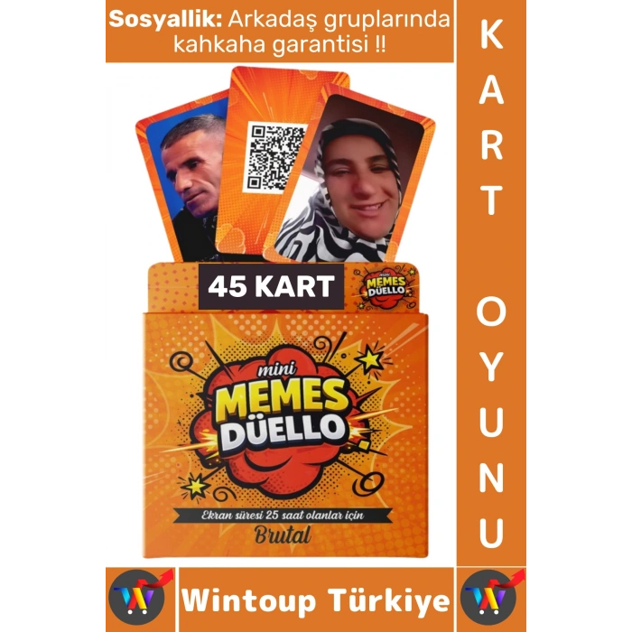 #KartOyun Arkadaş Grup Yaratıcılık Düşünme Sosyallik Eğlence Kart Oyunu Mini Memes Düello-Brutal