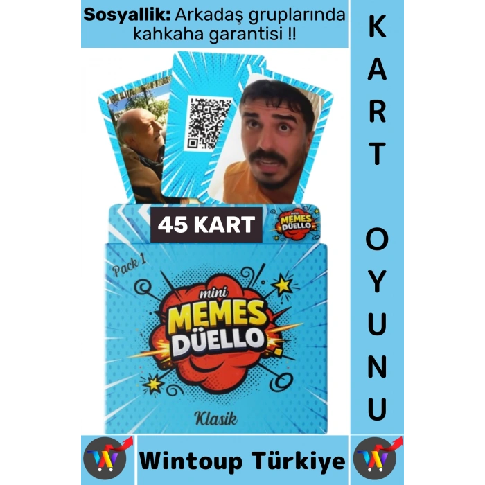 #KartOyun Arkadaş Grup Yaratıcılık Düşünme Sosyallik Eğlence Kart Oyunu Mini Memes Düello-Klasik