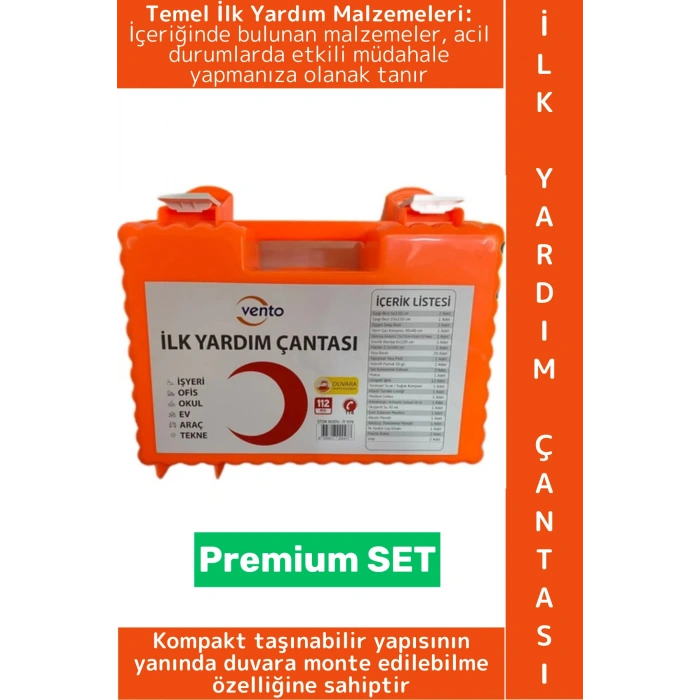 #İlkYardımÇantası Premium Trafik Ev Ofis İş Yeri Duvara Monte Edilebilir Tam Dolu İlk Yardım Çantası