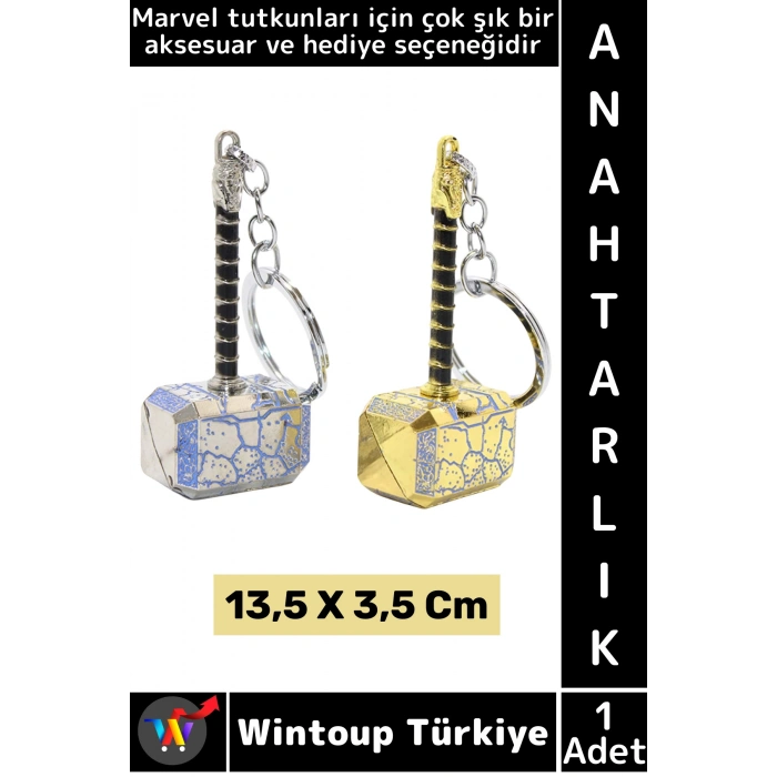 #Anahtarlık Dekoratif Koleksiyon Hediyelik Aksesuar Çok Şık Marvel Figürü Thor Çekici Anahtarlık