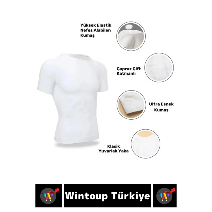 #Korse Dik Duruş Bel Göğüs Karın Göbek Sıkılaştıran Toparlayıcı Erkek Kısa Kol Fanila Korse 6lı Set