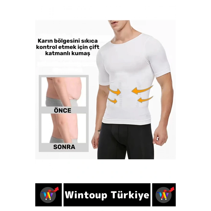 #Korse Dik Duruş Bel Göğüs Karın Göbek Sıkılaştıran Toparlayıcı Erkek Kısa Kol Fanila Korse 6lı Set