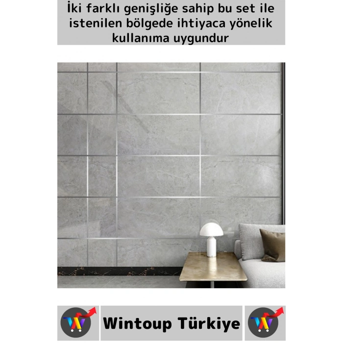 #Bant Kendinden Yapışkanlı Güçlü Su Geçirmez Karo Zemin Fayans Arası Şerit Derz Bant Gri 2li Set
