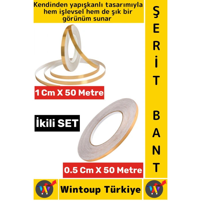 #Bant Kendinden Yapışkanlı Güçlü Su Geçirmez Karo Zemin Fayans Arası Şerit Derz Bant Goldi 2li Set