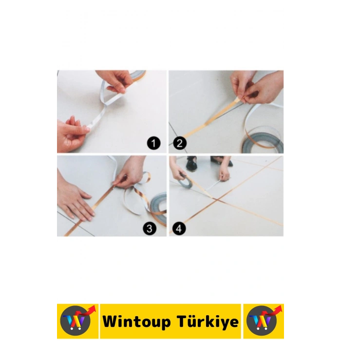 #Bant Kendinden Yapışkanlı Güçlü Su Geçirmez Karo Zemin Fayans Arası Şerit Derz Bant Goldi 2li Set