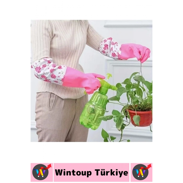 #TemizlikEldiveni Kaymaz Su Geçirmez Dirsek Destekli Bahçe Bakım Bulaşık Temizlik Uzun Eldiven