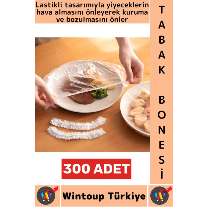 #TabakBonesi Hava Almaz Bozulma Önleyen Yemek Saklama Tazelik Lastikli Tencere Tabak Bonesi 300 Adet