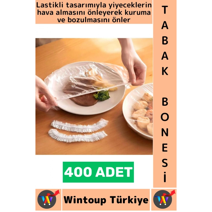 #TabakBonesi Hava Almaz Bozulma Önleyen Yemek Saklama Tazelik Lastikli Tencere Tabak Bonesi 400 Adet