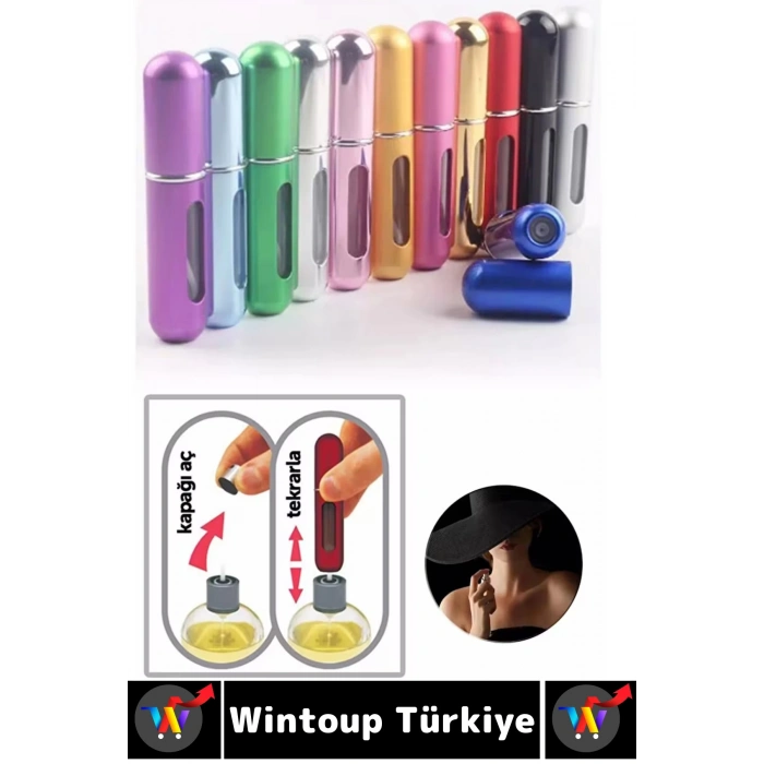 #ParfümŞişesi Sızdırmaz Kapaklı Doldurulabilir Pratik Çanta Boy Cep Parfümü Şişesi 5 ML X 20 Adet