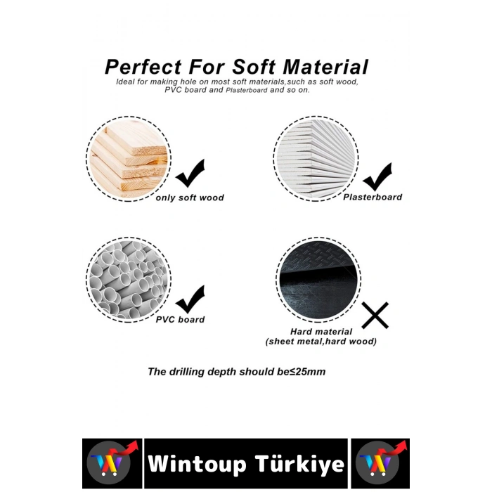 #PançSeti Dayanıklı Ağaç Kesme Testere Matkap Ucu Takımı Alçıpan Tavan Kesme 16 Parça PANÇ SETİ