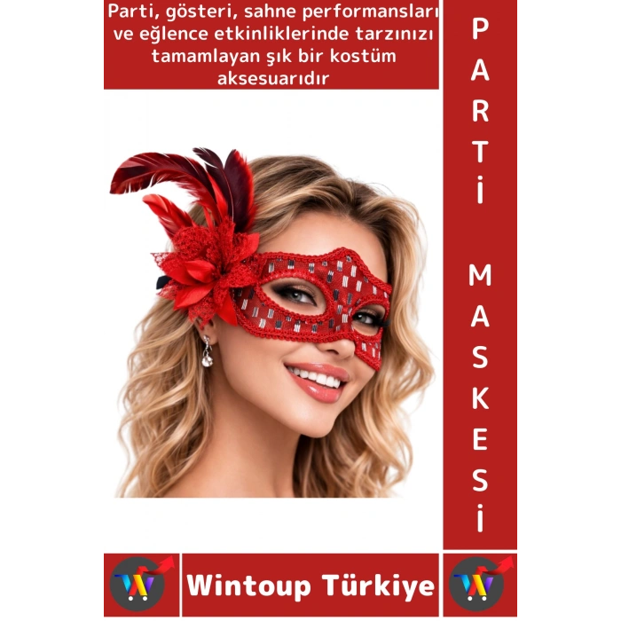 #PartiMaskesi Göz Çevresi İşlemeli Estetik Kostüm Davet Yılbaşı Cosplay Balo Şık Tüylü Parti Maskesi