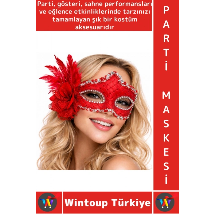 #PartiMaskesi Luxery Estetik Kostüm Davet Yılbaşı Cosplay Balo Şık Tüylü Venedik Parti Maskesi