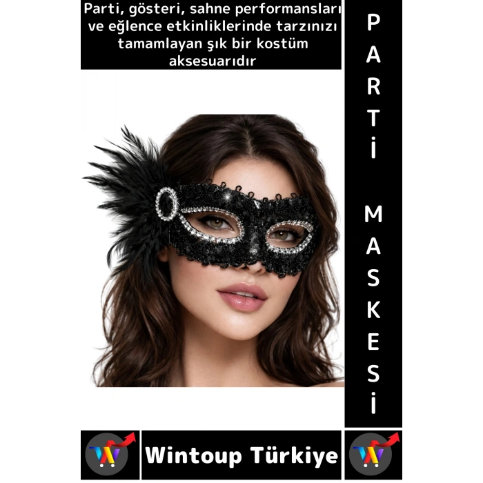 #PartiMaskesi Luxery Estetik Kostüm Davet Yılbaşı Cosplay Balo Şık Taşlı Venedik Parti Maskesi