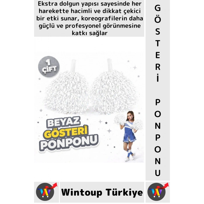 #Ponpon Hafif Esnek Okul Yıl Sonu Gösteri Etkinlik Tören Spor Dans Şık Ekstra Dolgun Ponpon 1 Çift