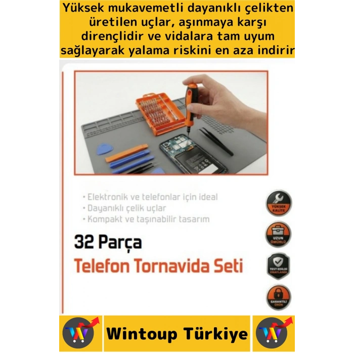 #TornavidaSeti Kompakt Telefon Laptop Saat Gözlük Elektronik Tamirat Mini Tornavida Seti 32 Parça