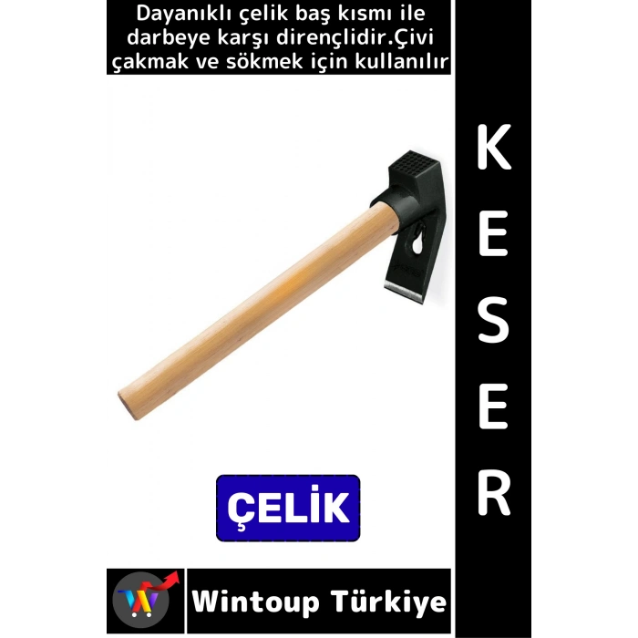 #Keser Ergonomik Tutuş Ev Bahçe Marangoz Tamirat Onarım Dayanıklı Çelik Başlı Çivi Çakma Sökme Keser