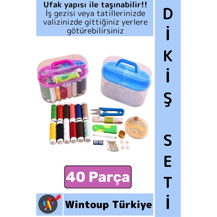 #DikişSeti Çanta Boy Seyahat Ofis İğne İplik Makas Mezura İplik Acil Durum Kutulu Mini Dikiş Seti
