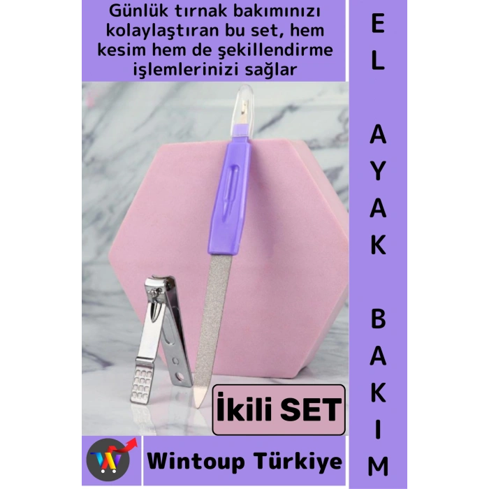 #TırnakBakım El Ayak Bakım Manikür Aparatı Kesme Şekillendirme Pratik Tırnak Makası Törpü İkili SET