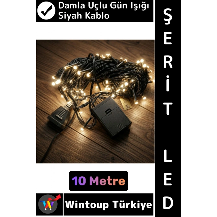 #LedIşık Dekoratif Ev Ofis Parti Yılbaşı Vitrin Oda Süsleme 100 Ledli Damla Uçlu 10 Metre Şerit Led
