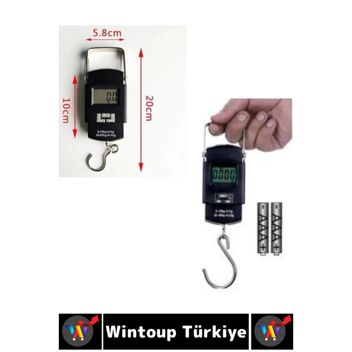 #ElTartısı Kompakt Seyahat Bavul Ağırlık El Kantarı Terazi Dijital LCD Ekran El Tartısı 50 Kg 2 Adet