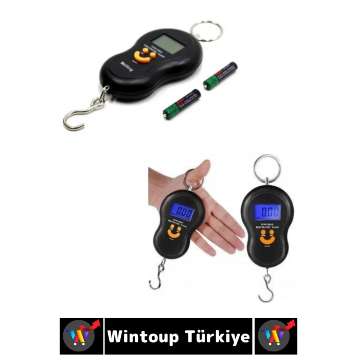 #ElTartısı Kompakt Seyahat Bavul Ağırlık Kantar Terazi LCD Ekran Gülen Yüz El Tartısı 50 Kg 2 Adet