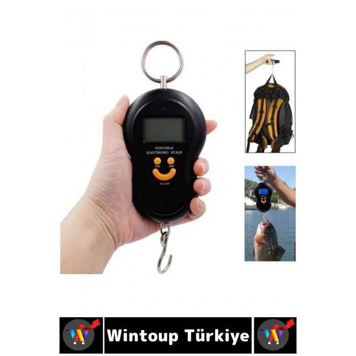 #ElTartısı Kompakt Seyahat Bavul Ağırlık Kantar Terazi LCD Ekran Gülen Yüz El Tartısı 50 Kg 2 Adet