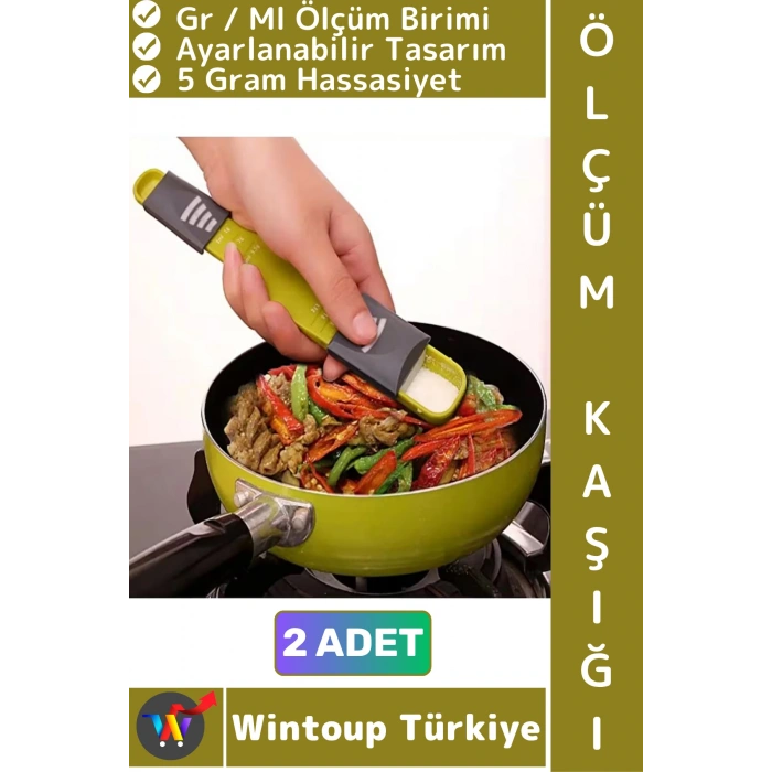 #ÖlçümKaşığı Tuz Şeker Kahve Yağ Baharat Supplement Ayarlanabilir 5 Gr/ML Hassas Ölçüm Kaşığı 2 Adet