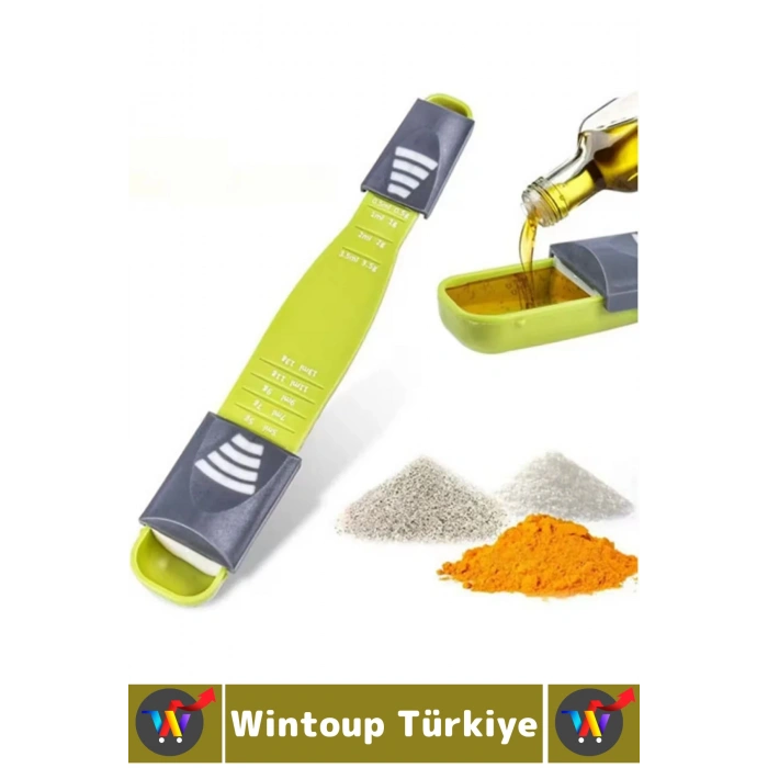 #ÖlçümKaşığı Tuz Şeker Kahve Yağ Baharat Supplement Ayarlanabilir 5 Gr/ML Hassas Ölçüm Kaşığı 2 Adet