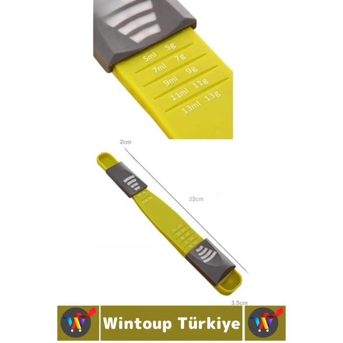 #ÖlçümKaşığı Tuz Şeker Kahve Yağ Baharat Supplement Ayarlanabilir 5 Gr/ML Hassas Ölçüm Kaşığı 2 Adet